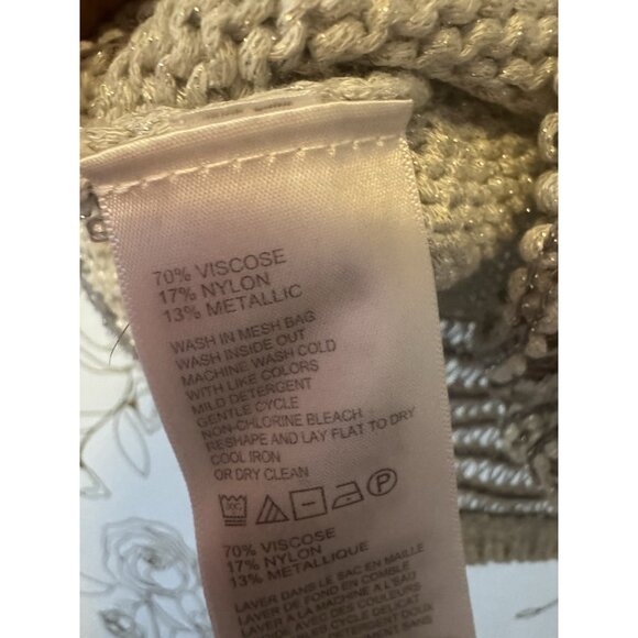 Tommy Bahama Sweater Vest Women Small Glimmering Cove Caftan Top Silver 036 - Picture 6 of 6